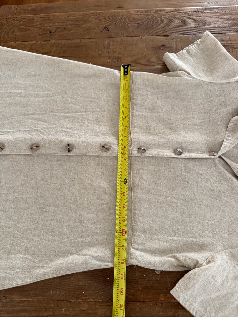 Vintage Natural Beige Linen Dress - Picture 6 of 6